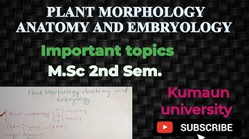 Plant Morphology Anatomy and Embryology Important topics Kumaun University M.Sc. Botany #mscbotany