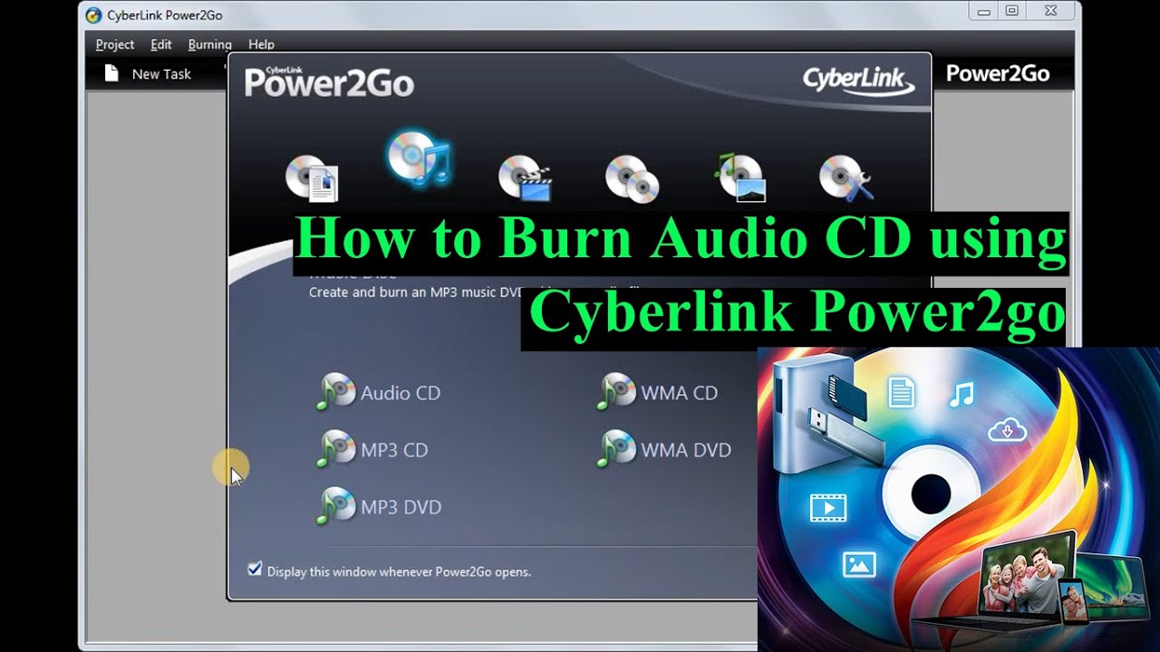 How to make Audio CD using Cyberlink Power2go | Burn Audio CD - YouTube