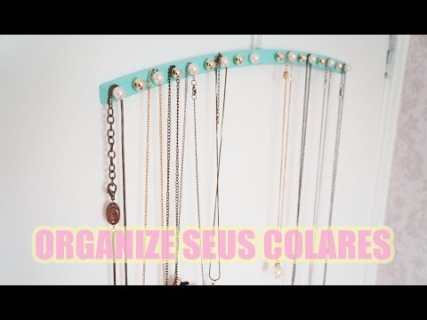 make clothes hanger into necklace hanger #necklacehanger  Organizador de  joias diy, Mostruário de bijuterias, Porta joias faça você mesmo