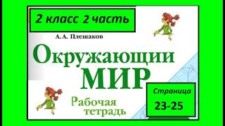 Окружающий мир  рабочая тетрадь 2 класс страница 23-25. Наша дружная семья