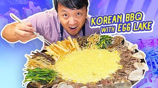 FIRE PHO & Korean BBQ With SCRAMBLED 'EGG LAKE' in Seoul South Korea