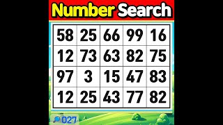 NumberSearch.If you don't focus, you won't find it.【Memory | Concentration | Brain training】#027