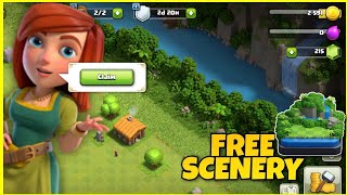 How To Unlock Jungle Scenery Free At Every Townhall || Clash Of Clans #Freescenery