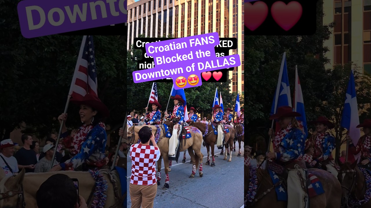 Croatian FANS Blocked the Downtown of Dallas 🤩🤩 #hrvatska #croatia