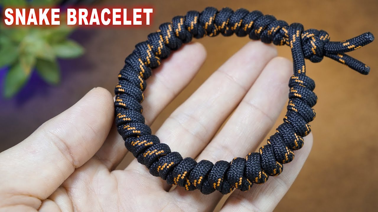 How to make a simple Paracord snake knot bracelet YouTube