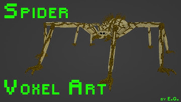 Creating Voxel Art Giant Spider Enemy Time Lapse.
