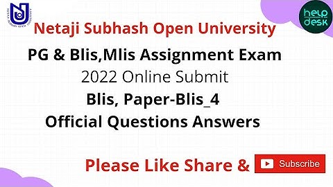 Nsou Library Science Blis-4 Assignment | Assignment Question Answer 2022 #nsou #assignment #pg #blis