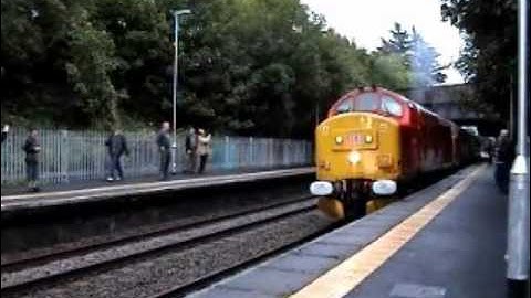 (Re-Upload): Class 37s (inc 37670 in DBS Red) at Keynsham with clag & tones