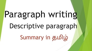 #paragraph #writing #descriptive paragraph in #tamil #summary #general #english #ug #net #set #msu