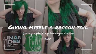 Giving myself a raccon tail! | teenage emo dream hair! | redying my hair