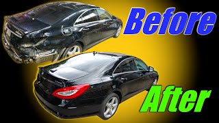 Rebuilding a salvage Mercedes cls 550 in 10 minutes.
