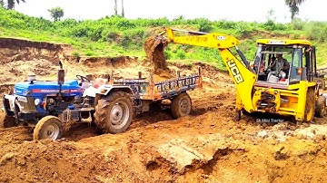 New Jcb 3dx Backhoe Machine Loading Mud In Powertrack Euro 50 Tractor | Jcb Tractor | Tractor Video