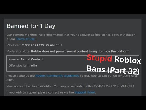 Banned for 1 Day Our content monitors have determined that your behavior at  Roblox has been