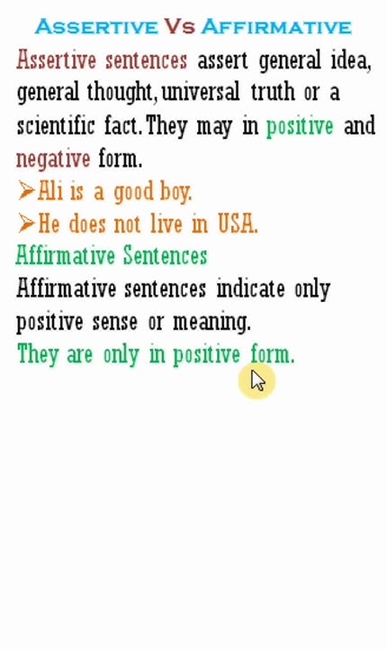 assertive sentence | affirmative sentence | affirmative and negative ...