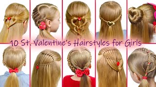 TOP 10 Amazing St.Valentine&#39;s Hairstyles for Girls | 2022 Hairstyles by LittleGirlHair