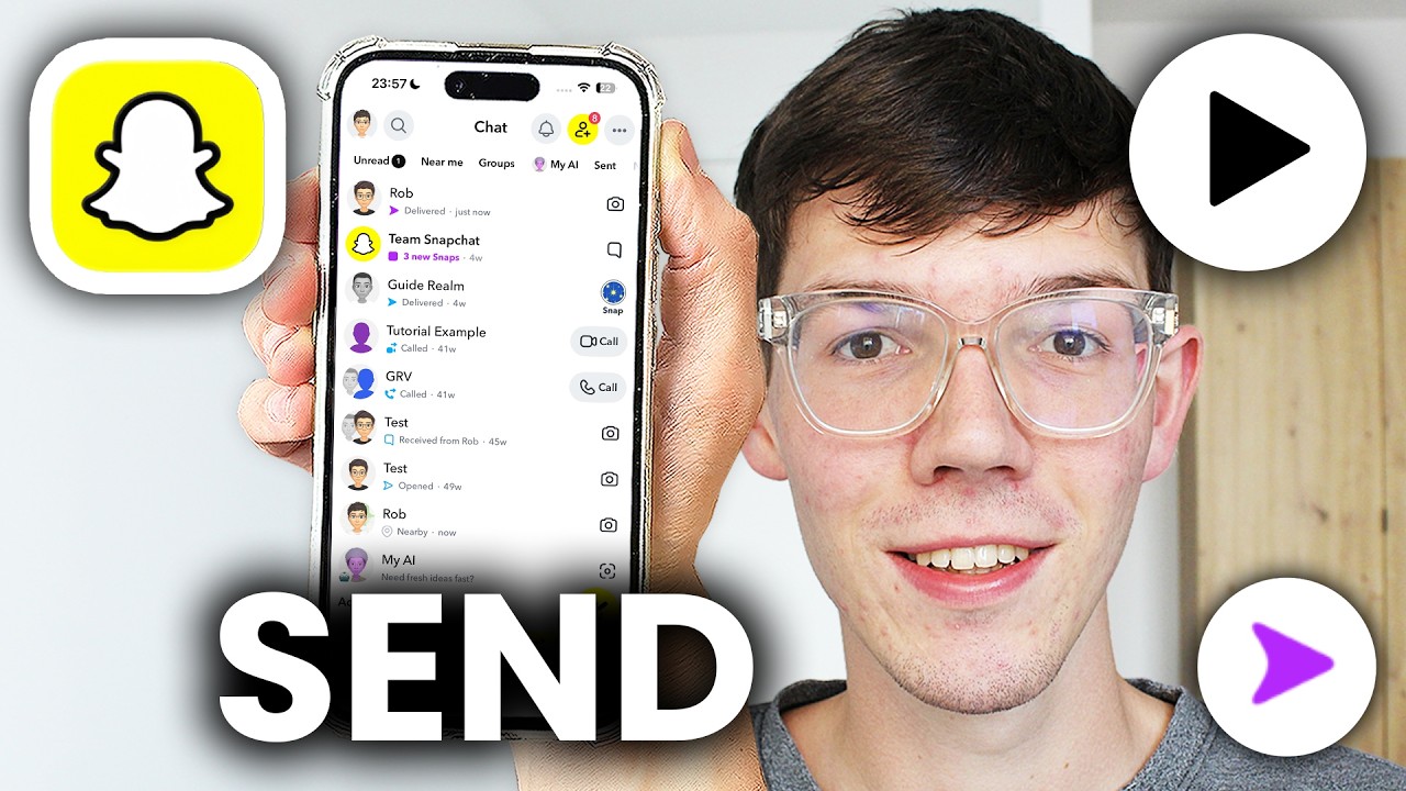 How To Send Camera Roll Video As Snap On Snapchat - Full Guide - YouTube