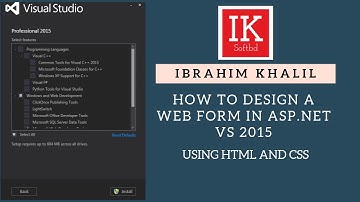 How to Design a Web form in ASP Net VS 2015 Using HTML and CSS