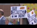 Essentia Health union workers hold informational picket in Duluth