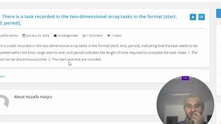 There is a task recorded in the two-dimensional array tasks in the format [start end, period]