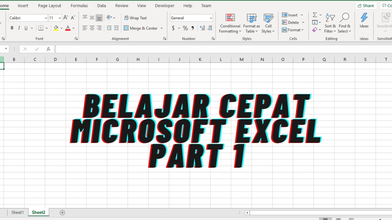 Belajar Cepat Microsoft Excel dari NOL Part 1 - YouTube