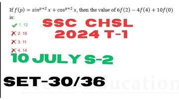 SSC CHSL 2024 TIER-1 MATHS  SOLUTION |10 JULY 2024 SHIFT-2 MATH SOLUTION BY FREAK EDUCATION | SET-30