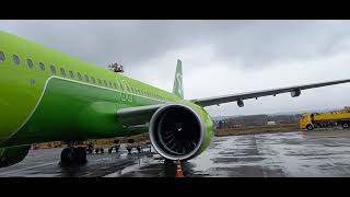 В Иркутске S7 Airlines Airbus a321nx видео, вид на турбину