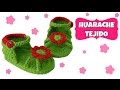 Sandalia o Huarache tejido para niña con flor 