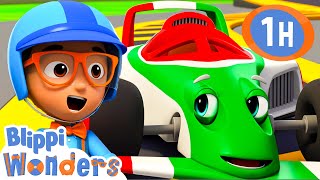 Blippi Challenges A Formula 1 Race Car To A Race! | 1 Hour Of Blippi Wonders!