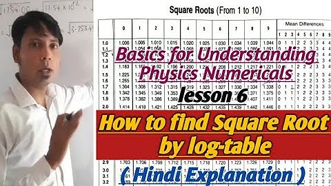 Lesson 6 I How to find Square root by log table.