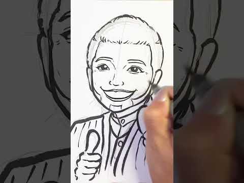 【コラボ似顔絵】トラジャの吉澤閑也くんとゴールデンカムイの白石由竹を似顔絵師がミックスしてみた #shorts