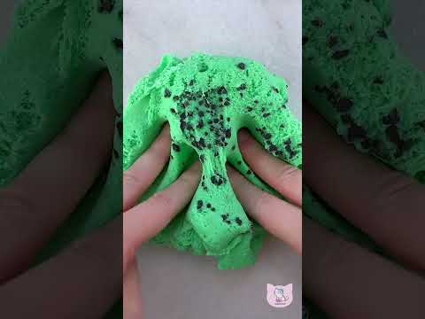 ASMR 🍃🍨 Mint Chocolate Chip from @ParakeetSlimes #slime #asmr #slimeasmr #satisfying