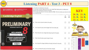 PET 8 Listening Part 4 Test 3 (Transcript + Key)
