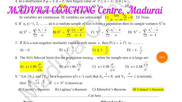 Maths TRB PG Asst Statistics Test paper
