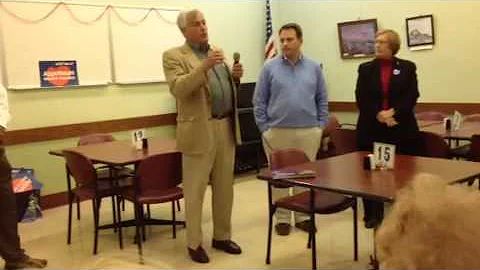Jeff Ramer campaigns at Greenwich Senior Center