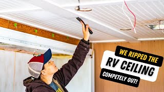 HOW TO REPLACE AN RV CEILING || MOTORHOME RENOVATION || RV RENO by The Flippin' Tilbys 39,479 views 1 year ago 6 minutes, 51 seconds