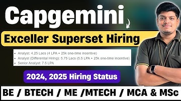 Capgemini Exceller Hiring 2024-2025 | Big Updates | Analyst & Senior Analyst | 2024-25 Hiring Status