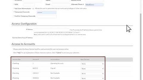Business Online Banking: Adding and Editing Sub Users
