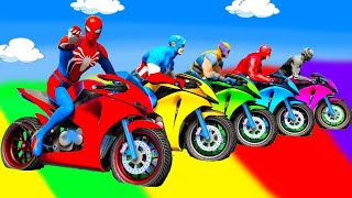 SPIDER-MAN against TUNG TUNG TUNG SAHUR on Motorcycle in RAINBOW SPIDERS BRIDGE | GTA MULTIVERSE