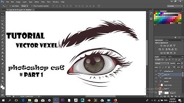 Tutorial Photoshop:Vector Art / Vexel Art (Simple Eye) #Part 1