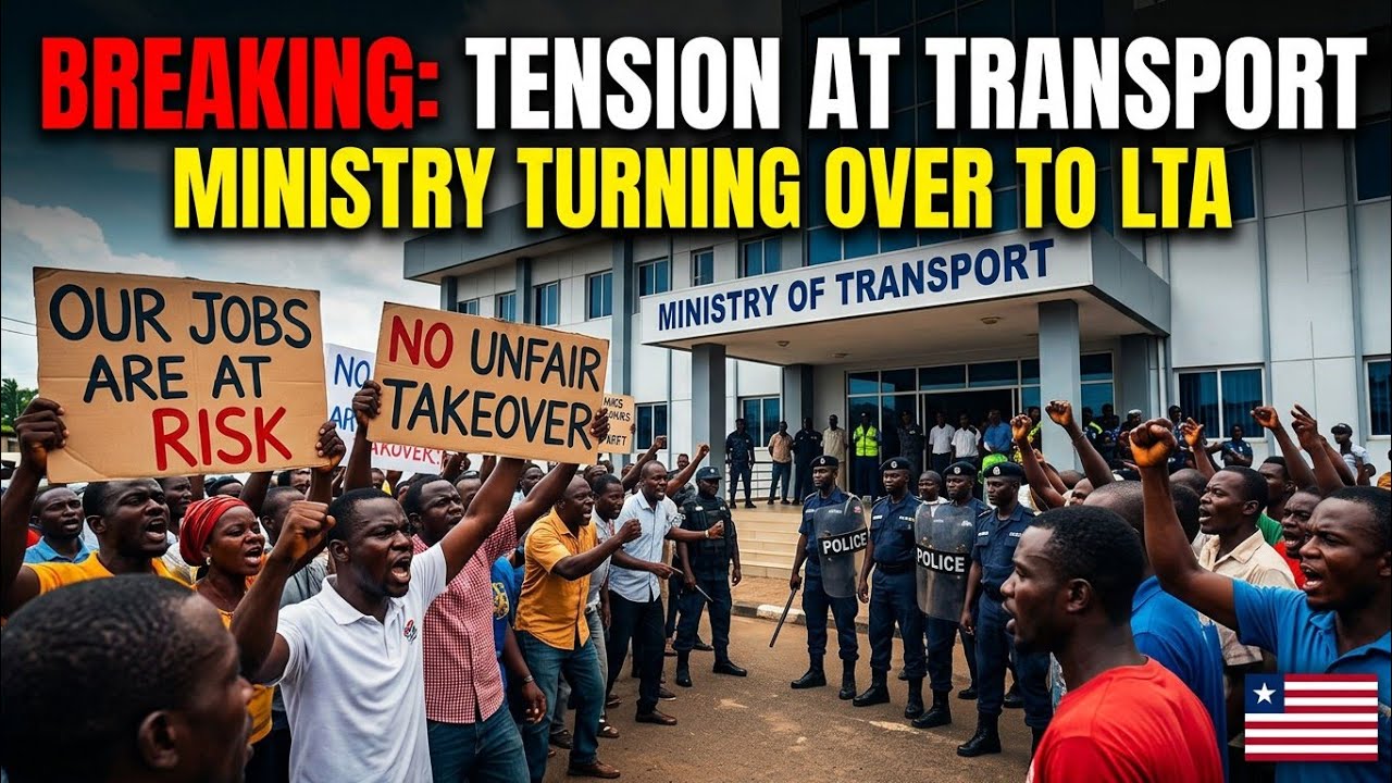 BREAKING Massive Tension at Transport Ministry on the Turning over to Liberia Transport Authority.