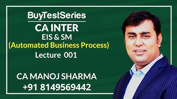 CA Inter EiS SM Automated Business Process Lec 001 Video Lecture by CA Manoj Sharma