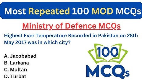 Ministry of Defence Assistant Director Past Papers Repeated MCQs | MOD AD Repeated MCQs