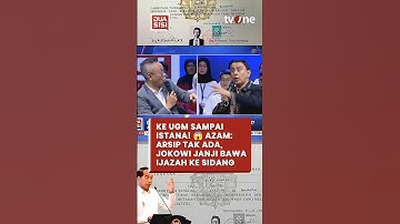 36 DOKUMEN DICARI TAK KETEMU! 😮 Azam Ungkap di UGM Tak Ada Arsip Ijazah Jokowi | Dua Sisi tvOne