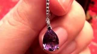 Target... Natural Amethyst Dangle Earrings in Sterling Silver Accent Diamond
