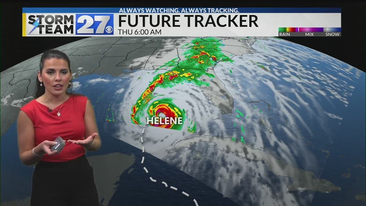 Tracking rain chances from Hurricane Helene - YouTube
