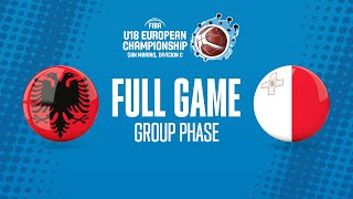 Albania v Malta | Full Basketball Game | FIBA U18 European Championship 2022