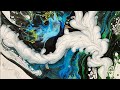 Cloud Effect Paint Pouring Series - Decoart Satin Enamel White "Flowers"  (Part 3)