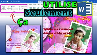 comment faire une carte de voeux  sur word | carte d'anniversaire sur word✅🖥️ screenshot 2