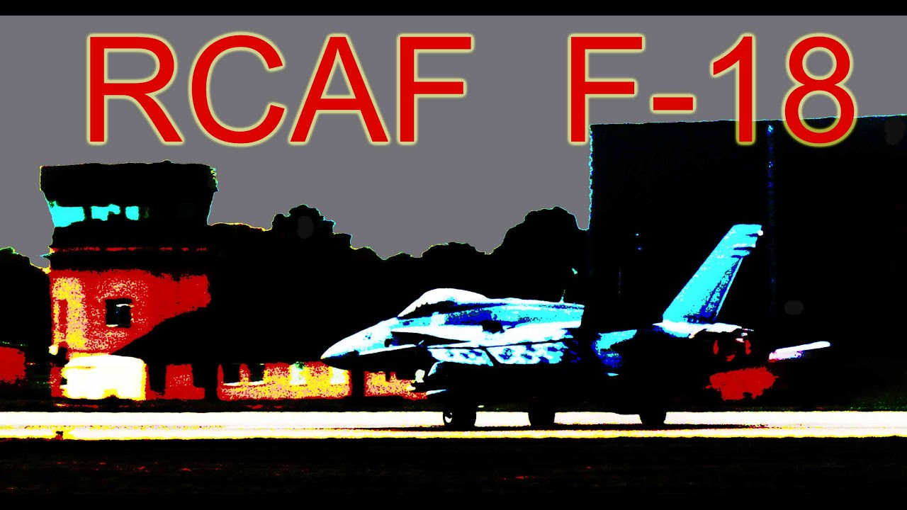 🇨🇦 Royal Canadian Air Force  🇨🇦 CF-18 four ship take off from wet British runway