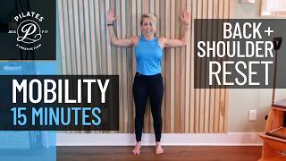 15 Minute Mat Pilates Wall Mobility | Scapula, Back, Neck & Shoulders